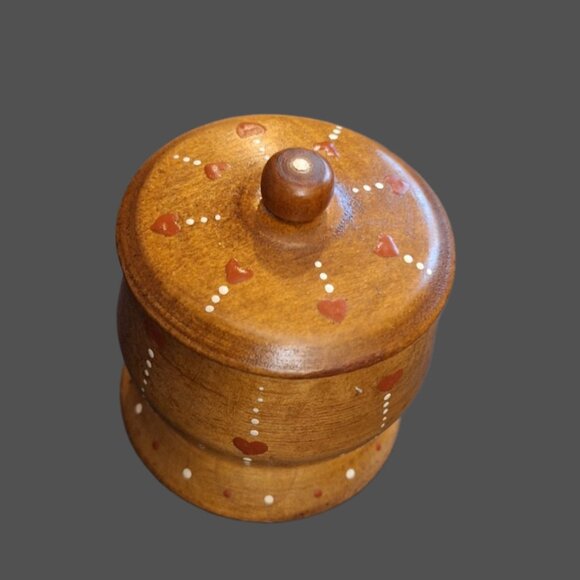 3 Small Pyrography Inlaid Hinged Turned Wood Trinket Jewlery Box's - Picture 11 of 14